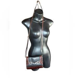 Vintage Brighton Crossbody
Handbag Black & Brown Leather
Many Compartments